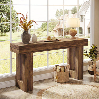 Sofa Tafel – Salontafel – Sidetable – Console Tafel – Haltafel – 160 cm Lang – 2 Opbergniveaus – Gemonteerd geleverd – Rustiek Bruin