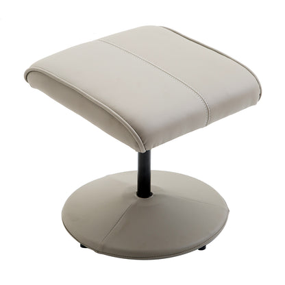 Relaxstoel – TV Stoel – Fauteuil – Draaistoel – Lounge Stoel – Grijs – 360° Draaibaar – Met Voetenbank