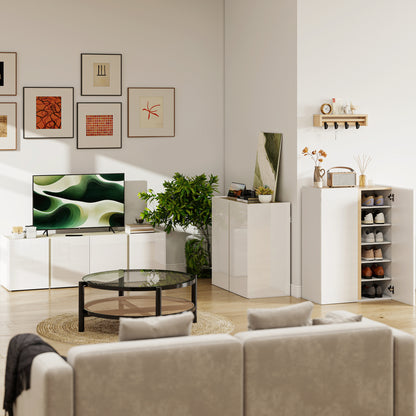 Dressoirkast – Dressoir – Sideboard – Opbergkast – Kabinet – Hoogglans Wit – Soft-Close Deuren – Verstelbare Legplank