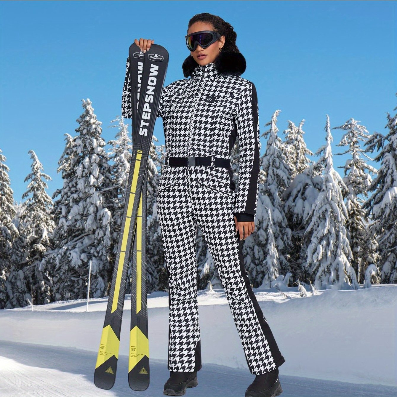 Dames Ski Overall – Ski Jumpsuit – Wintersport Pak – Snowpak – One-Piece Skikleding – Met Capuchon – Warm & Comfortabel – Machinewasbaar Polyester
