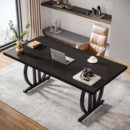 Bureau – Werkplek – Computertafel – Schrijftafel – Kantoorbureau – Moderne Industrieel – 160 cm Breed – Metalen Geometrische Onderstel