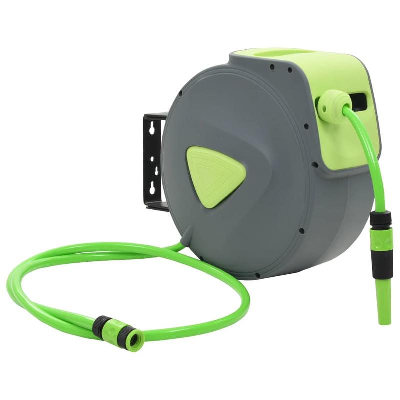 Tuinslanghaspel – Tuinslanghouder – Slanghaspel Automatisch – Tuinslangoproller – Muurhaspel Tuinslang – Automatisch Oprolmechanisme – 20 Meter Slang + 2 Meter Aanvoer
