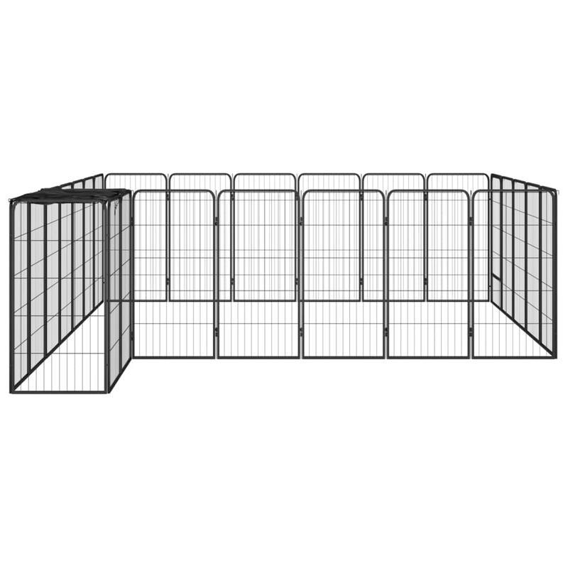 Hondenren – Hondenkooi – Hondenkennel – Buitenren – Hondenhek – Zwart – Gepoedercoat Metaal – 50x100 cm – Veilig Sluitbare Deuren – Robuust Gaas
