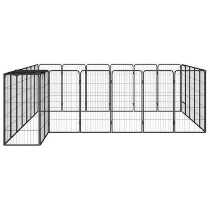 Hondenren – Hondenkooi – Hondenkennel – Buitenren – Hondenhek – Zwart – Gepoedercoat Metaal – 50x100 cm – Veilig Sluitbare Deuren – Robuust Gaas