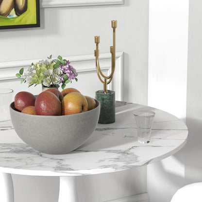 Round dining table, powder-coated steel, MDF with melamine, non-slip feet, 70 x 74cm, white, Spacesaving Table, Home Dining, Contemporary Table, Modern Round Table, Melamine Finish, Durable Construction, Round Table