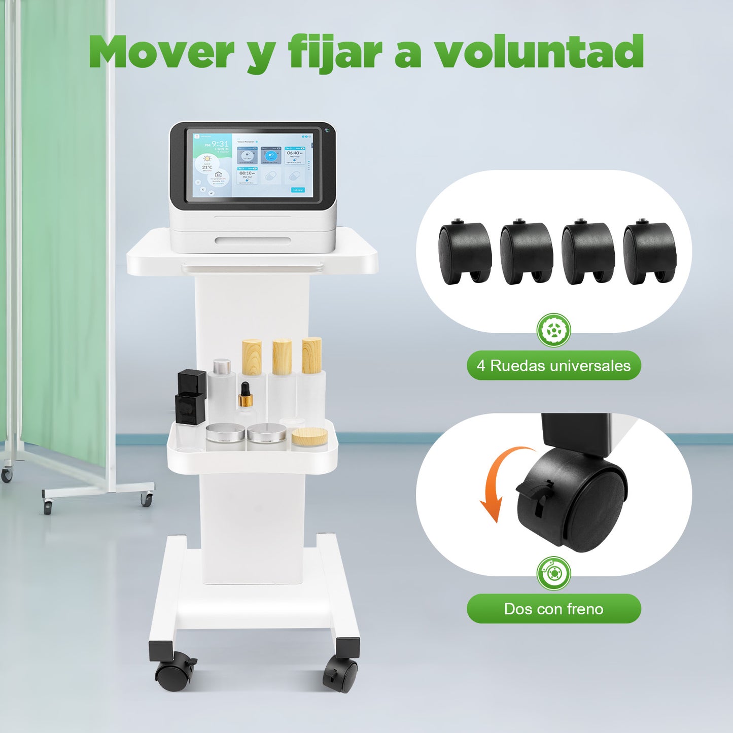 Schoonheidstrolley – Beautykoffer – Salonwagen – Manicurekar – Pedicuretrolley – Stevig Metalen Frame – Ergonomisch Handvat – Ruime Opbergruimte – Zonder Elektriciteit