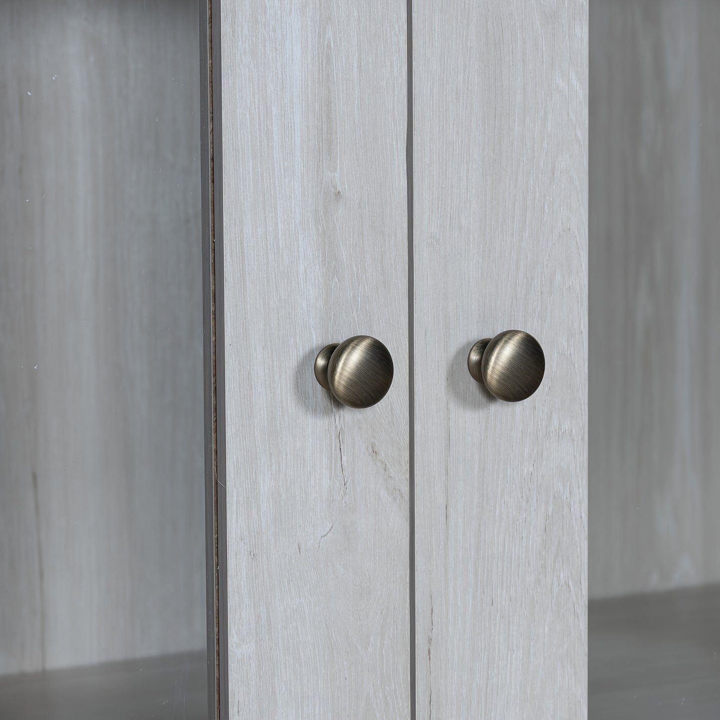 Halgangkast – Opberger – Schoenenkast – Kast – Bergkast – Wit – Hoog Slank Design – Bamboe Met Glazen Deur
