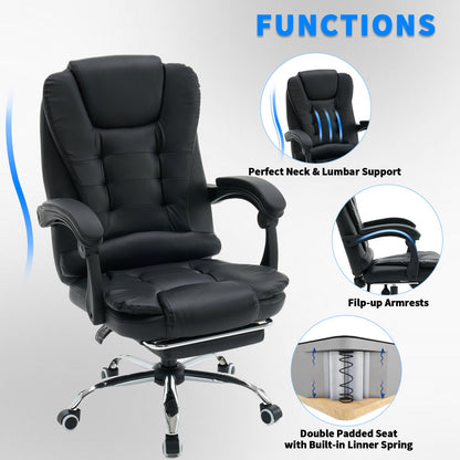 Gamestoel – Gaming Stoel – Game Stoel – Gaming Chair – Bureaustoel – Ergonomisch Pocketvering Rugleuning – Verstelbaar Aluminium Frame – Kunstleer Zwart