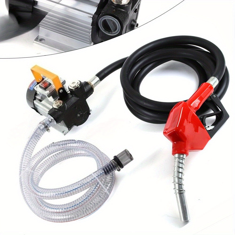 Dieselpomp – Brandstofpomp – Overhevelingspomp – Oliepomp – Hevelpomp – Zelfaanzuigend – 60L/min Doorvoersnelheid – Inclusief 2m PVC & 4m Rubberen Slangen