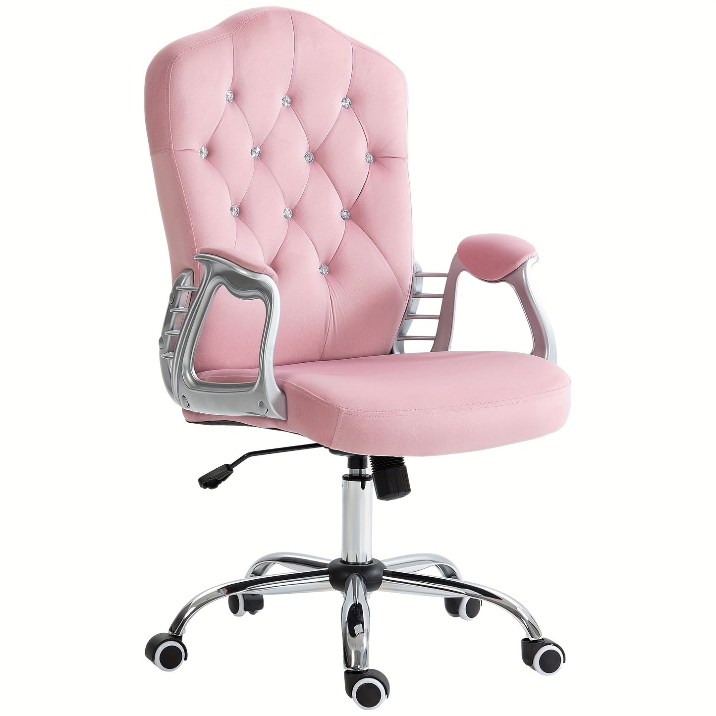 Bureaustoel – Ergonomische Stoel – Office Chair – Draaistoel – Bureaustoelen Voor Volwassenen – Roze Kleur – Houten Frame – Schommelfunctie – Verstelbare Hoogte – Max 120 Kg