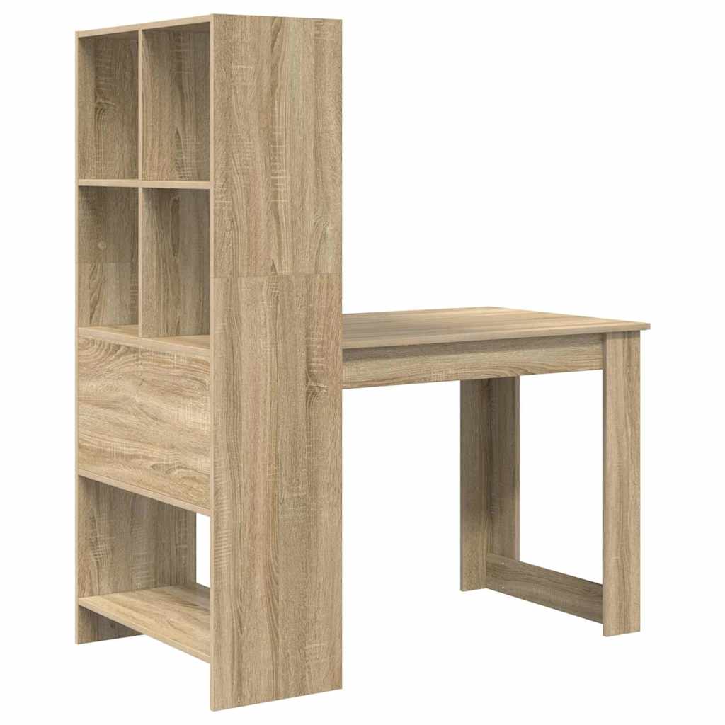 Bureau – Schrijftafel – Werktafel – Studiebureau – Thuiswerkplek – Sonoma Eiken – Krasbestendig – Vrijstaand Ontwerp