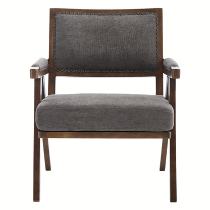Lounge Chair – Fauteuil – Zitstoel – Armstoel – Relaxstoel – Grijs – Bamboe Frame – Eenvoudige Montage