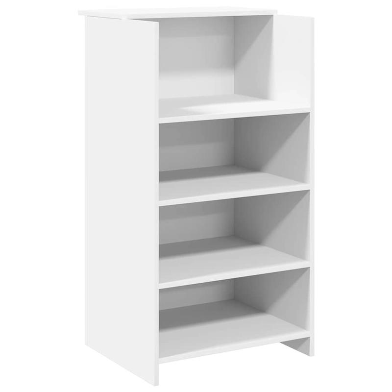 Balie – Receptiebalie – Werkplek – Ontvangstbalie – Balie Meubel – Wit – Modern – Opbergruimte – Ruim Werkblad 155x50 cm – Stevig Houten Design
