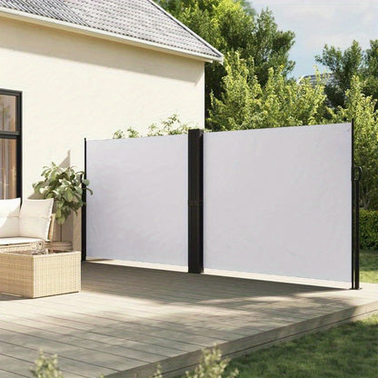 Windscherm – Uitschuifbaar Scherm – Balkonbescherming – Zonwering – Windscherm Tuin – Waterafstotend Polyester – Zelf Oprollend Mechaniek