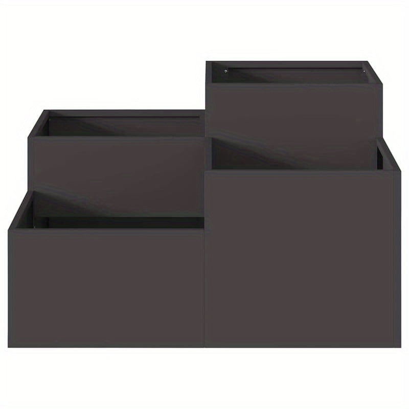 Plantenbak – Tuinbak – Bloembak – Moestuinbak – Verhoogde Bak – Zwart Staal – 100x100x48 cm – Weerbestendig & Duurzaam