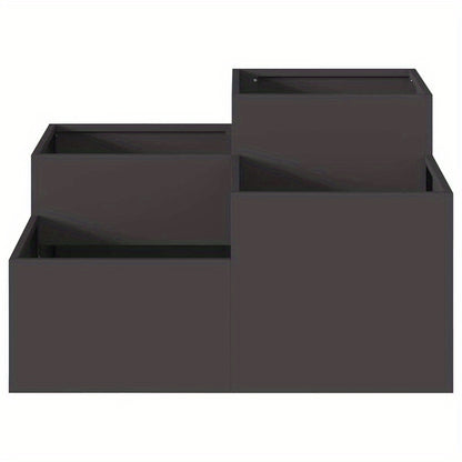 Plantenbak – Tuinbak – Bloembak – Moestuinbak – Verhoogde Bak – Zwart Staal – 100x100x48 cm – Weerbestendig & Duurzaam