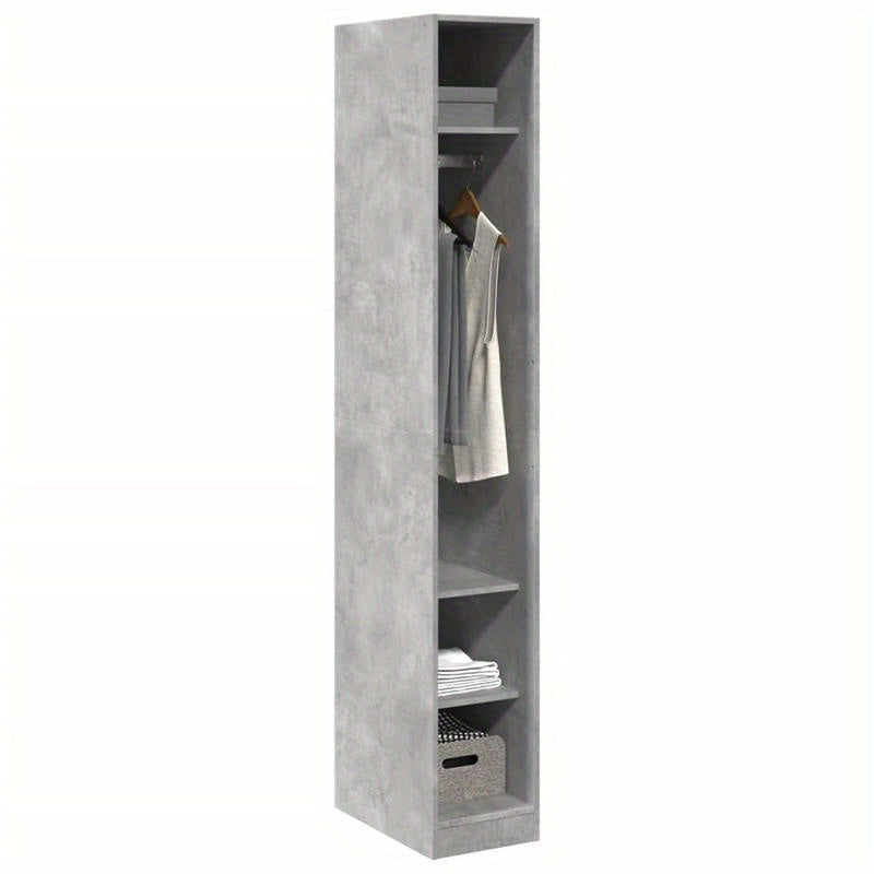 Wardrobe 30X50X200 Cm Treated Wood Concrete Gray