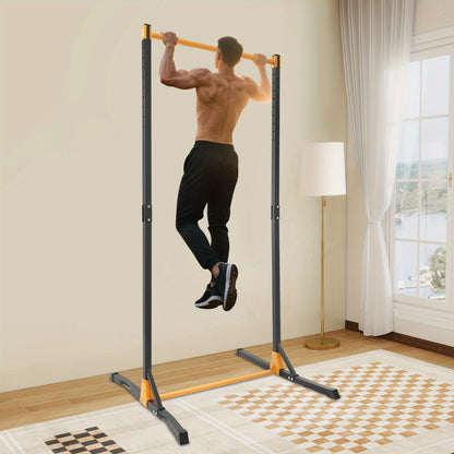 Pull-Up Station – Rekstok – Optrekstang – Fitnessstation – Trainingsrek – Zwart+Geel – Verstelbare Hoogte Tot 215 cm – Duurzaam Koolstofstaal