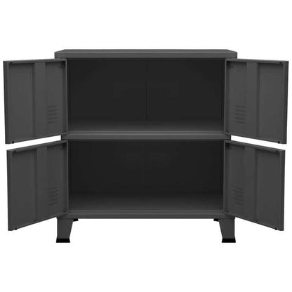 Industriële Opbergbox – Opbergcontainer – Opbergkast – Organizer – Opslagbox – Antraciet – Grote Inhoud 75x40x80 cm – Stevige Duurzame Constructie