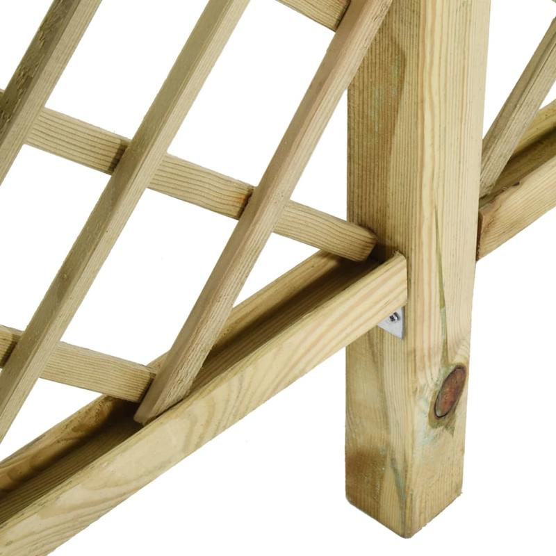 Tuinscherm – Tuinafscheiding – Schutting – Privacy Scherm – Pergola Schutting – Groen Geïmpregneerd Vurenhout – 300x50x200 cm – Boogvormige Bovenkant – Weerbestendig