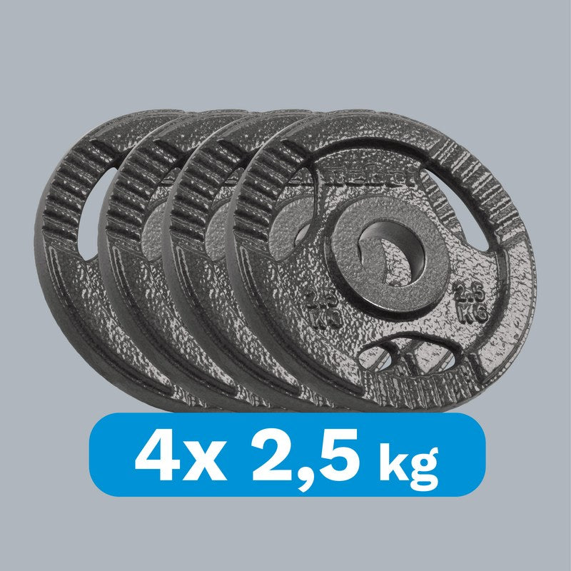 Gietijzeren Gewichtenschijven – Halterschijven – Fitnessgewichten – Krachttrainingsschijven – Dumbbell Schijven – 4x 2,5 kg – 51 mm Gat Met Handgrepen
