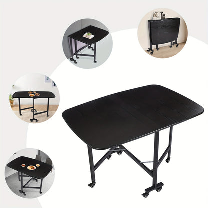 Vouwtafel – Inklapbare Tafel – Opvouwbare Tafel – Klaptafel – Tuintafel – Zwart – 120x80x75 cm – Stabiel Stalen Frame