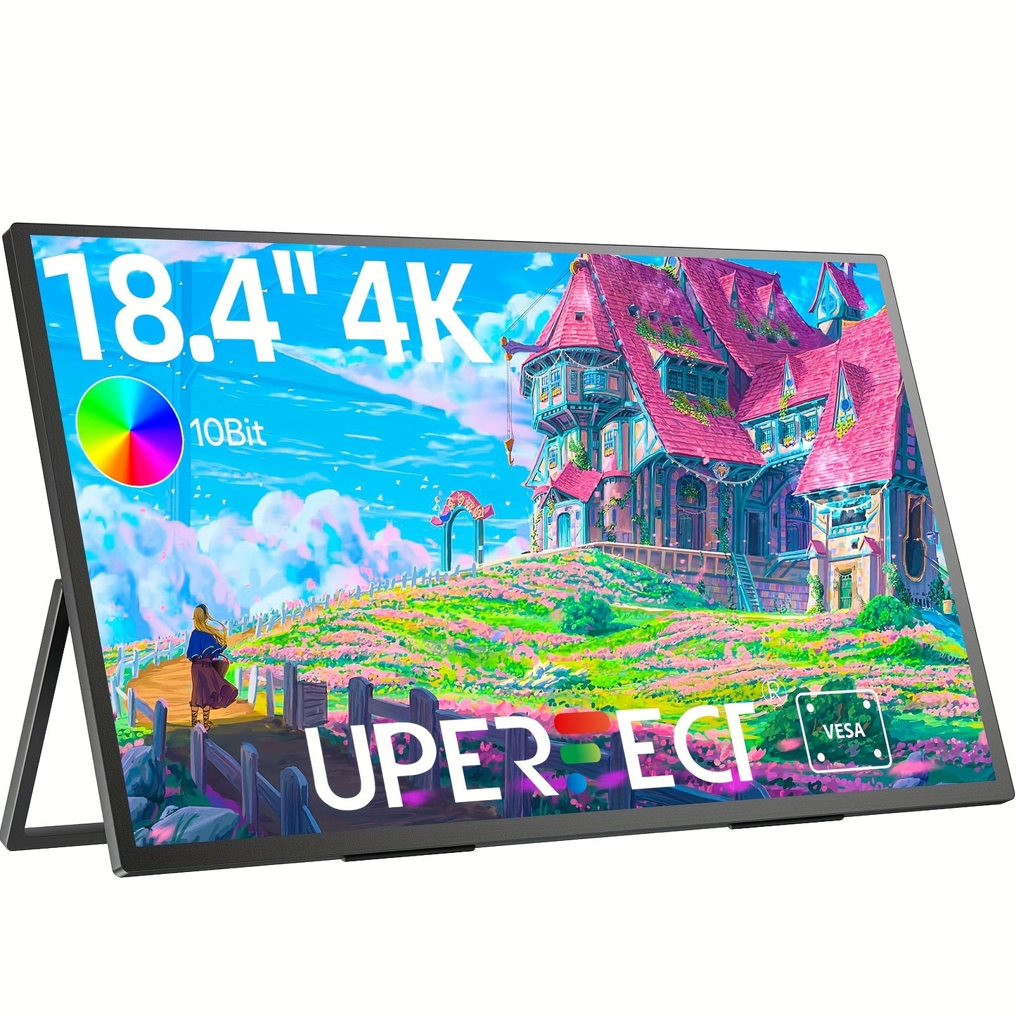Draagbare Monitor 18,4 inch – Mini Monitor – Laptop Scherm – Extra Display – VESA Monitor – 4K UHD Resolutie – USB-C Aansluiting & Metalen Behuizing