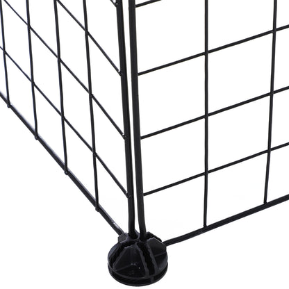 Speelomheining Klein Dieren – Ren Voor Cavia’s – Konijnenren – Draadomheining – Huisdierren Zwart – Modulair 2 Laags – Afgeronde Randen – Robuust Draadmetaal 146x73x73 cm