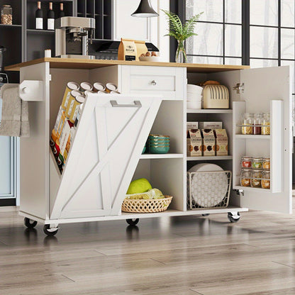 Large Kitchen Storage Cart with Drawer Organizer - Heavy-Duty Mobile Serving Cabinet, White Rolling Utility Trolley for Home Kitchen, Pantry, Dining Room - Space-Saving Design with Easy Assembly, Compact Furniture, Sturdy Con