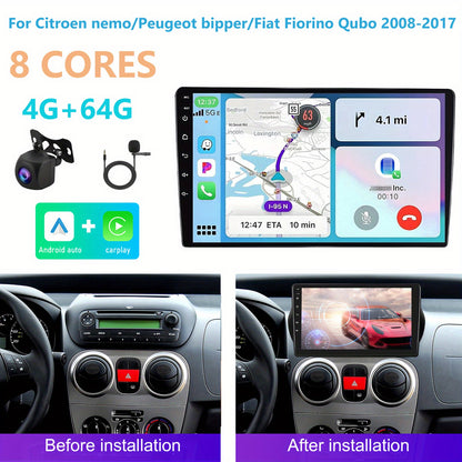 10 Inch Android 15 Autoradio – Dubbel Din Navigatie Systeem – Multimedia Speler – Touchscreen Radio – Carplay Android Auto Draadloos – 1080P HD Scherm – Achteruitrijcamera Met MIC