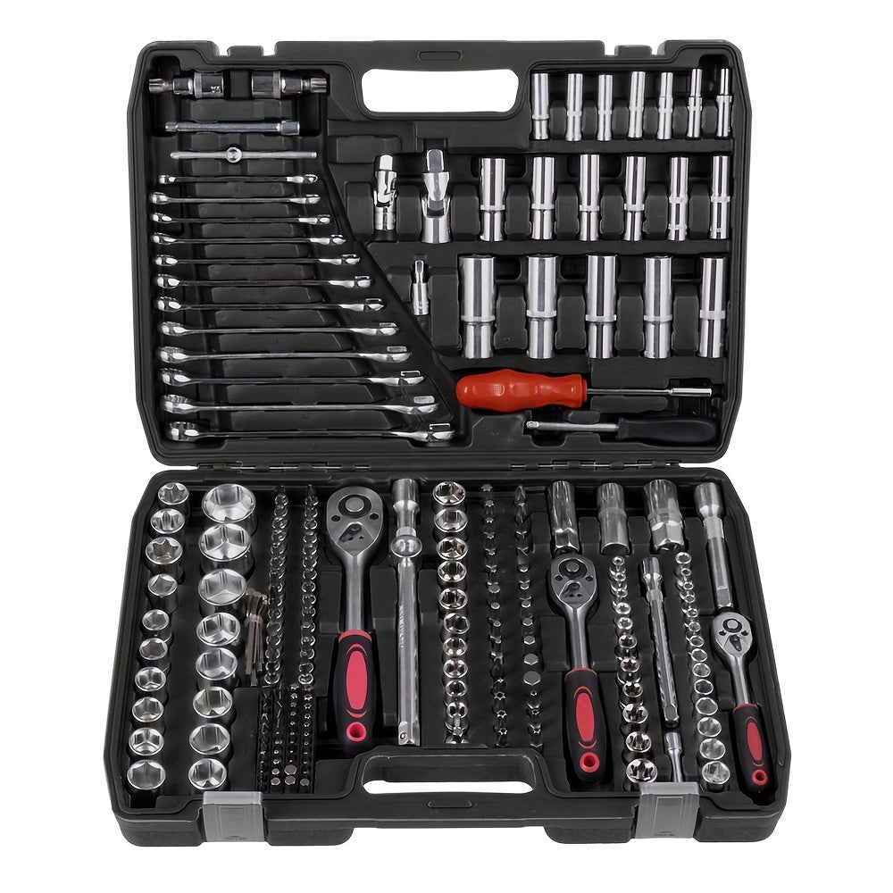 Gereedschapsset – Gereedschapskoffer – Handgereedschap – Schroevendraaierset – Dopsleutelset – 216-delig – Chroom Vanadium Staal – Impactbestendige Opbergkoffer