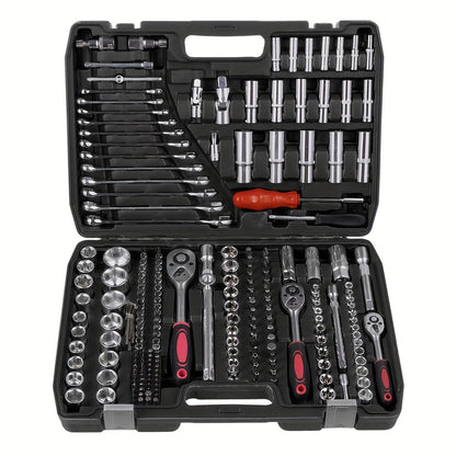 Gereedschapsset – Gereedschapskoffer – Handgereedschap – Schroevendraaierset – Dopsleutelset – 216-delig – Chroom Vanadium Staal – Impactbestendige Opbergkoffer