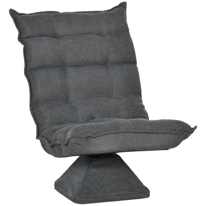 Vloerstoel – Zitzak Stoel – Relaxfauteuil – Lounge Chair – Zitkussen – Verstelbare Rugleuning – Grijs Microvezel – Comfortabel & Modern