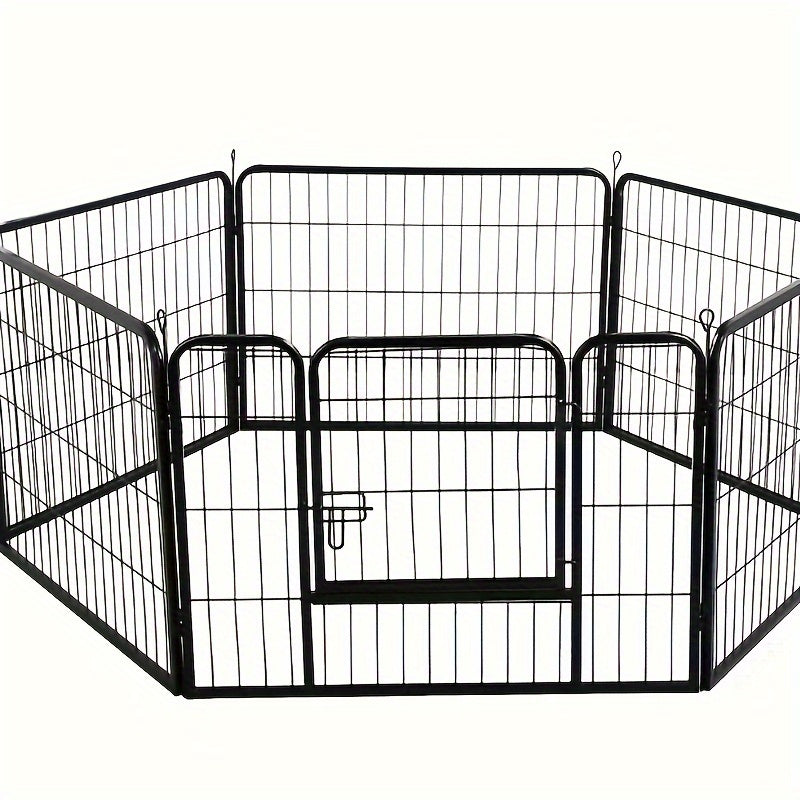 Hondenren – Puppyren – Hondenkennel – Konijnenren – Kattenren – 8 Panelen Met Deur – Stevig Metalen Frame – 60 cm Hoog