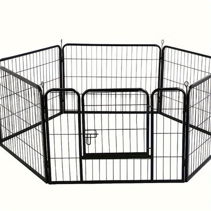 Hondenren – Puppyren – Hondenkennel – Konijnenren – Kattenren – 8 Panelen Met Deur – Stevig Metalen Frame – 60 cm Hoog