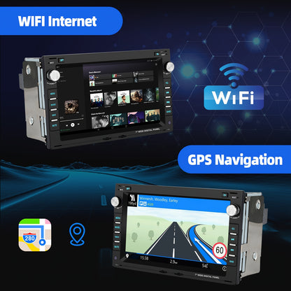 Multifunctionele Android 14 Autoradio – Car Stereo – Inbouwradio – Auto Multimedia – Navigatiesysteem – 7-Inch HD Touchscreen – Draadloze CarPlay & Android Auto – GPS Navigatie Met DAB+