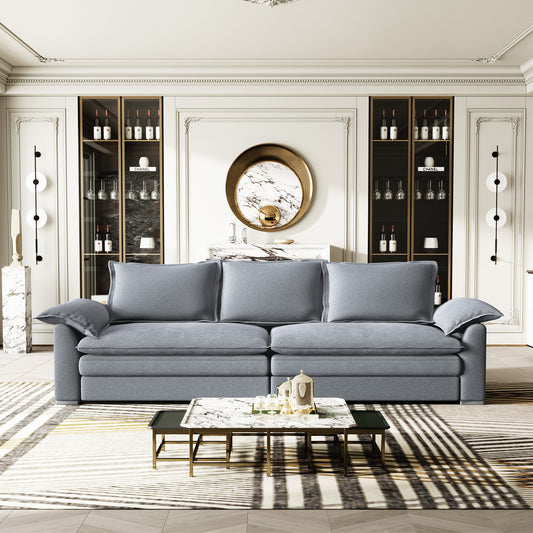 Oversized 3-Seater Loveseat Sofa with Chenille Upholstery & Wood Frame - Modern Couch Suitable for, Cushions & Hidden, Assembly, Color Options (Contemporary)