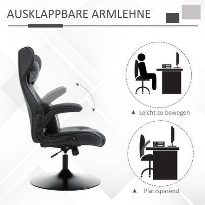 Gamingstoel – Gamestoel – Bureaustoel – Werkstoel – Draaistoel – Ergonomisch Ontwerp – Rockingfunctie – Zwart – Verstelbare Hoek – Nek- en Lendenkussens – Max. 120 kg