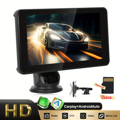 7-inch Autoradio – Car Player – Multimedia Systeem – Auto Entertainment – Draagbare Stereo – Draadloze CarPlay – Android Auto – Nachtzicht Camera Ondersteuning – 1024x600 IPS Scherm – Ingebouwde Speaker