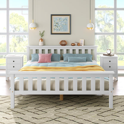 2-Persoons Bed – Tweepersoonsbed – Houten Bed – Bedframe – Bed Met Lattenbodem – Massief Dennehouten Frame – 140 x 200 cm – Opbergruimte Onder Bed 23,5 cm