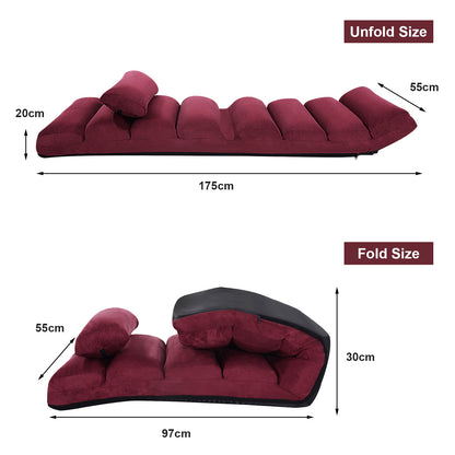 Loungestoel – Lazy Sofa – Relaxstoel – Fauteuil – Verstelbare Zitzak – 5 Posities – Faux Suède Bekleding – Compact & Lichtgewicht