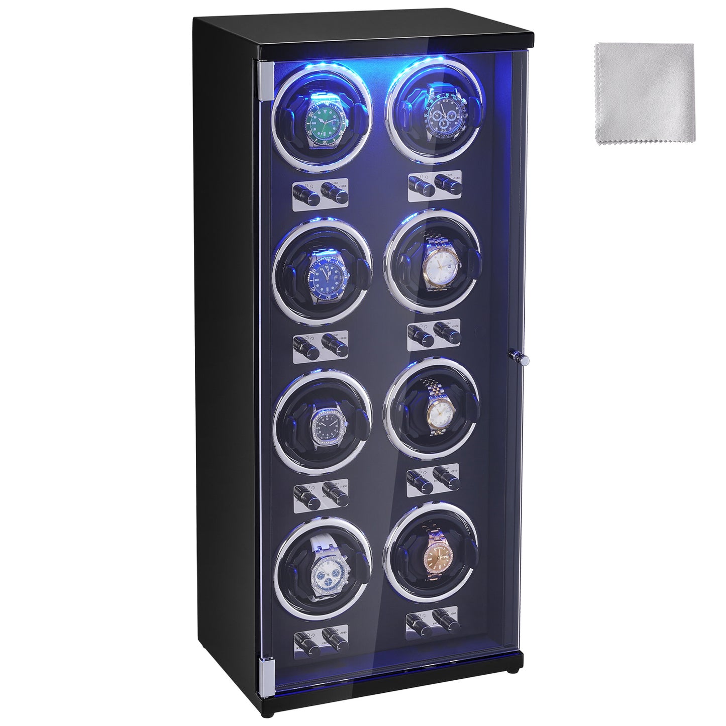 Watchwinder – Horloge Opwinder – Horloge Winder – Automatische Horloge Opwinder – Horlogebox – 8 Horloges – Stille Japanse Mabuchi Motoren – 5 Draairichtingen