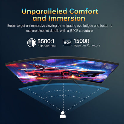 Gaming Monitor – Curved Monitor – Gaming Display – PC Monitor – Gaming Scherm – 32 Inch Curved – 180Hz Verversingssnelheid – 2K QHD Resolutie