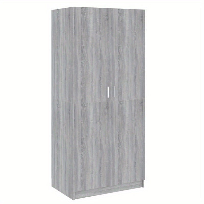 Kledingkast – Garderobekast – Opbergkast – Kledingrek – Kast – Grijs Sonoma Eikenkleurig – Ruimtebesparend 80x52x180 cm – Stevig Bewerkt Hout