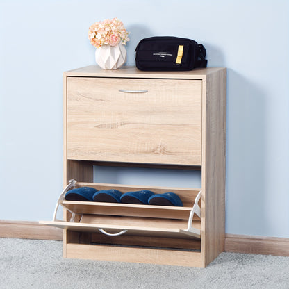 Schoenenkast – Opbergmeubel – Schoenenrek – Halmeubel – Schoenenopberger – Metaal – 2 Klapdeuren – 2 Lagen – Compact Design – Vloermontage