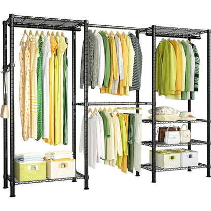 Kledingrek – Garderoberek – Kledinghanger – Dressboy – Kledingstandaard – Verstelbaar 175-230 cm – Carbonstaal Zwart – Draagkracht 395 kg – Ruimtebesparend