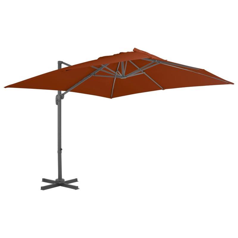 Parasol – Buitenparasol – Zonnescherm – Tuinparasol – Terrasparasol – Verstelbare Hoogte – 300x300 cm – Aluminium Frame – Weerbestendig – Terracotta