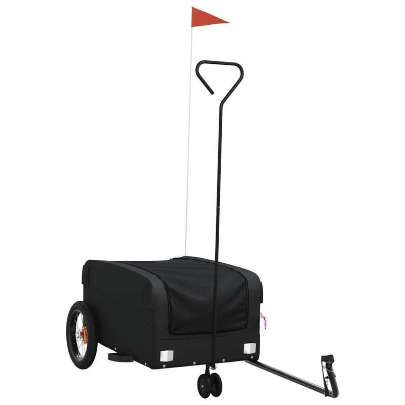 Fietskar – Fietstrailer – Bakfiets – Kinderkar – Bagagetrailer – Zwart – Stalen Frame – Max. 30 kg Laadvermogen