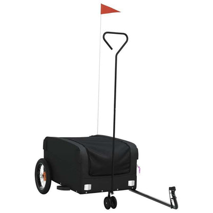 Fietskar – Fietstrailer – Bakfiets – Kinderkar – Bagagetrailer – Zwart – Stalen Frame – Max. 30 kg Laadvermogen