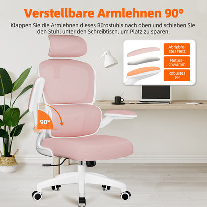 Office Chair with Adjustable Headrest, Armrests, and Lumbar Support, Load Capacity up to 150 kg